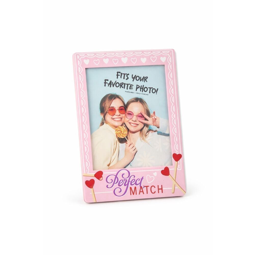 Perfect Match Magnetic Photo Frame Pink Heart Fridge Magnet 1.75x2.5 Photo